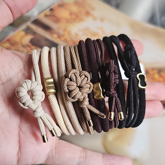 Accessories - Chic Floral Knot Hair Ties Set (4 SETS)Welcome Offets!